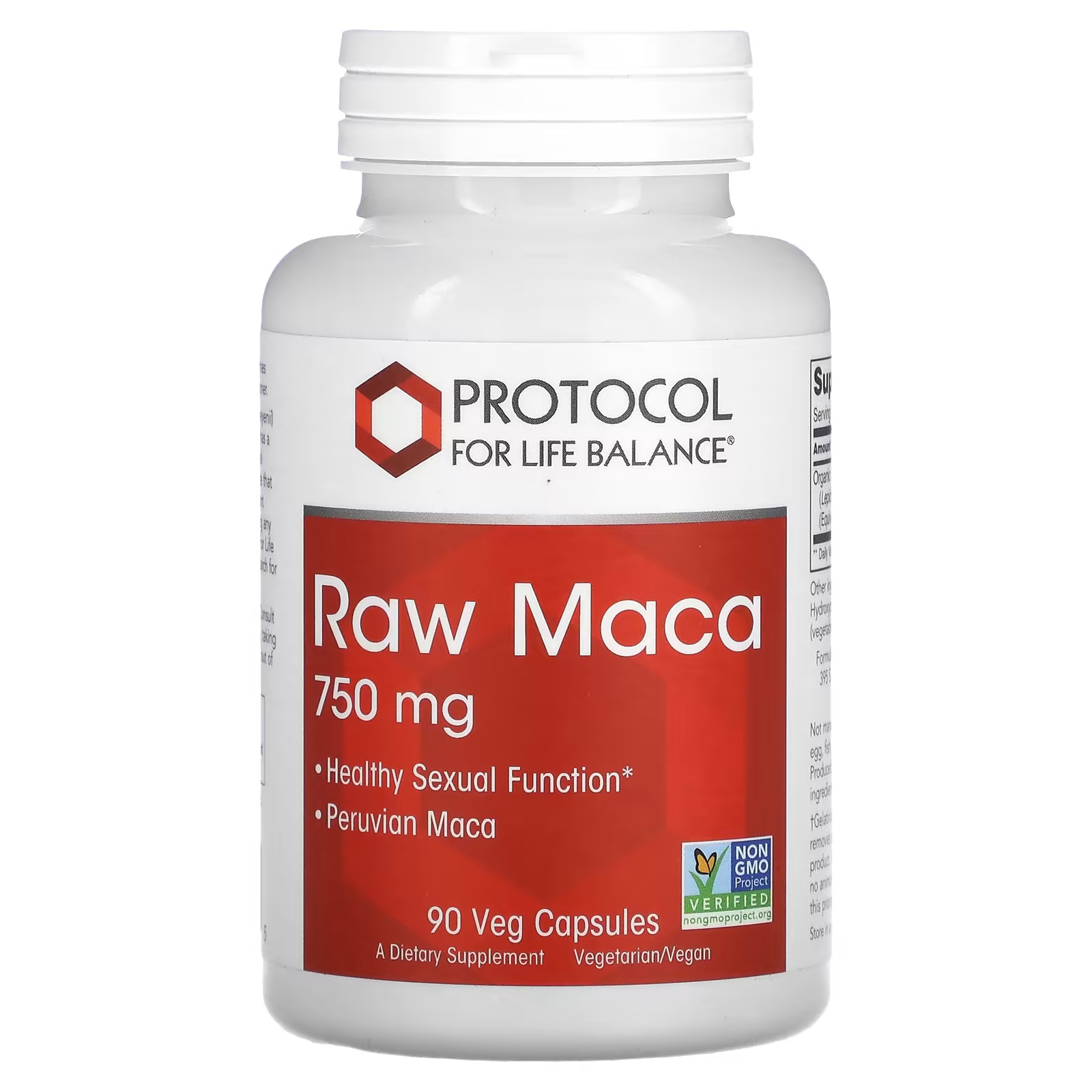 Протокол для Life Balance Raw Maca 750 мг 90 растительных капсул Protocol for Life Balance