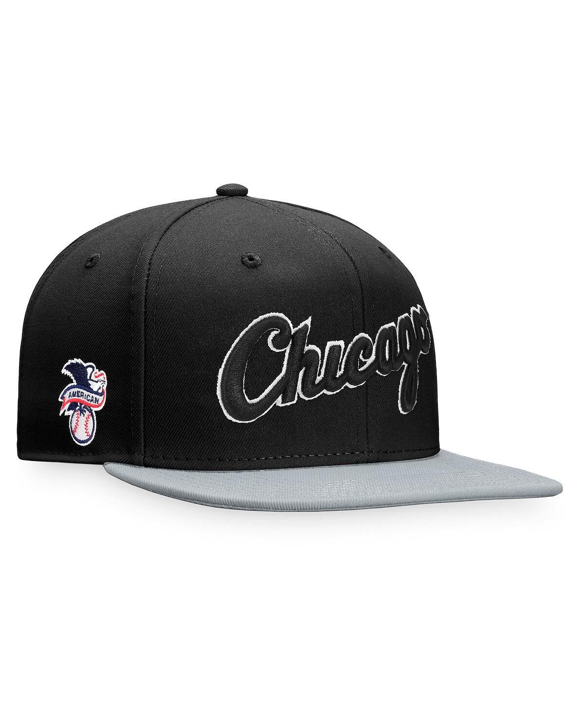 

Мужская двухцветная приталенная шляпа с логотипом Chicago White Sox Fundamental черно-серого цвета Fanatics