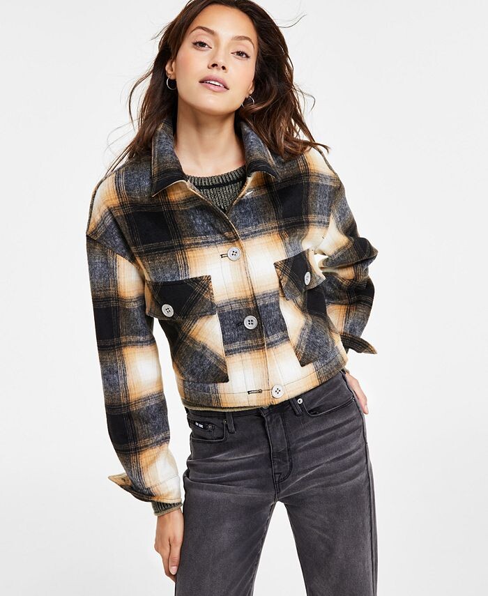 

Женская куртка на пуговицах с длинными рукавами и клетчатым принтом DKNY Jeans, мультиколор
