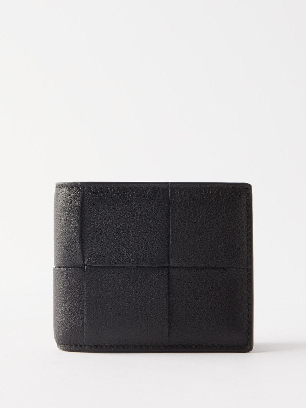 

Кожаный кошелек cassette intrecciato, складывающийся в два раза Bottega Veneta, черный