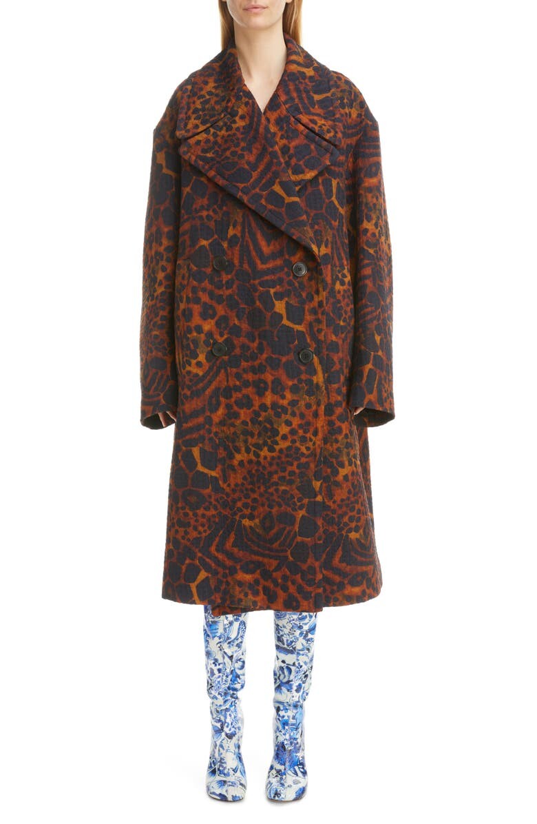 

Двубортное пальто Ramson с анималистическим принтом DRIES VAN NOTEN