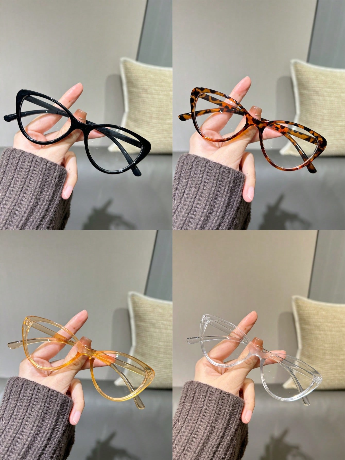 цена 1 шт. Женские модные оптические очки «кошачий глаз»
