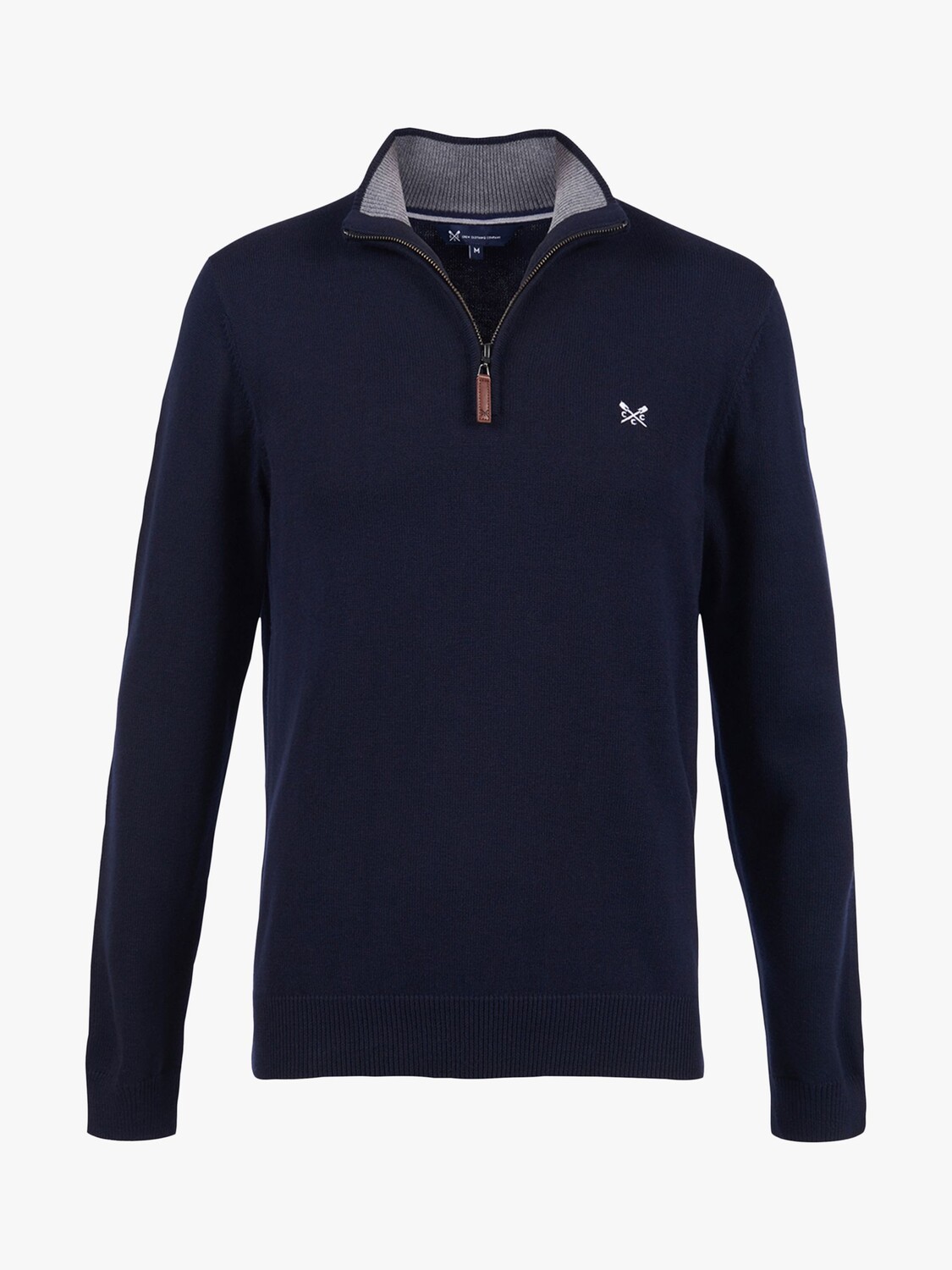 

Толстовка из смесового кашемира с молнией до половины Crew Clothing, темно-синий