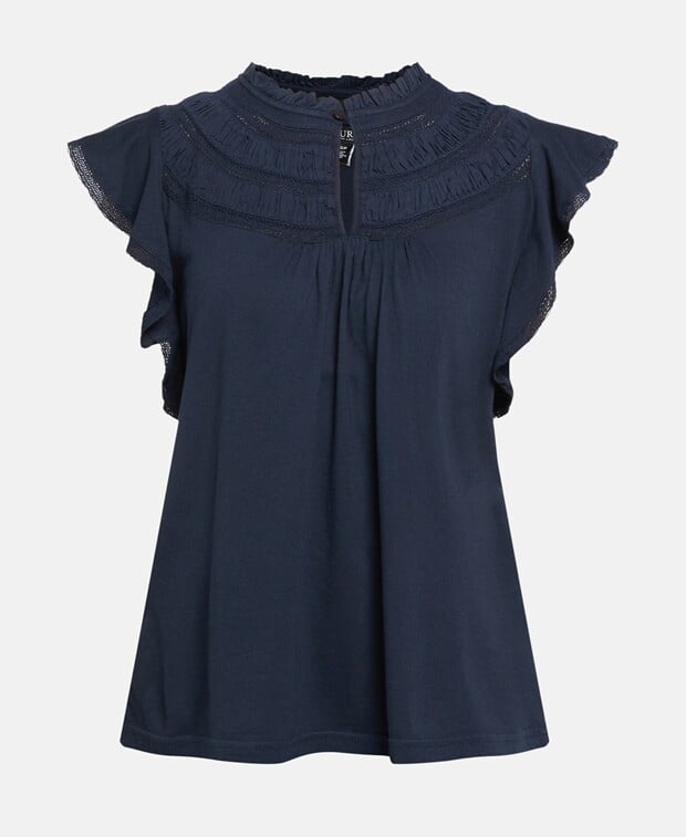 

Рубашка блузка Lauren Ralph Lauren, темно-синий