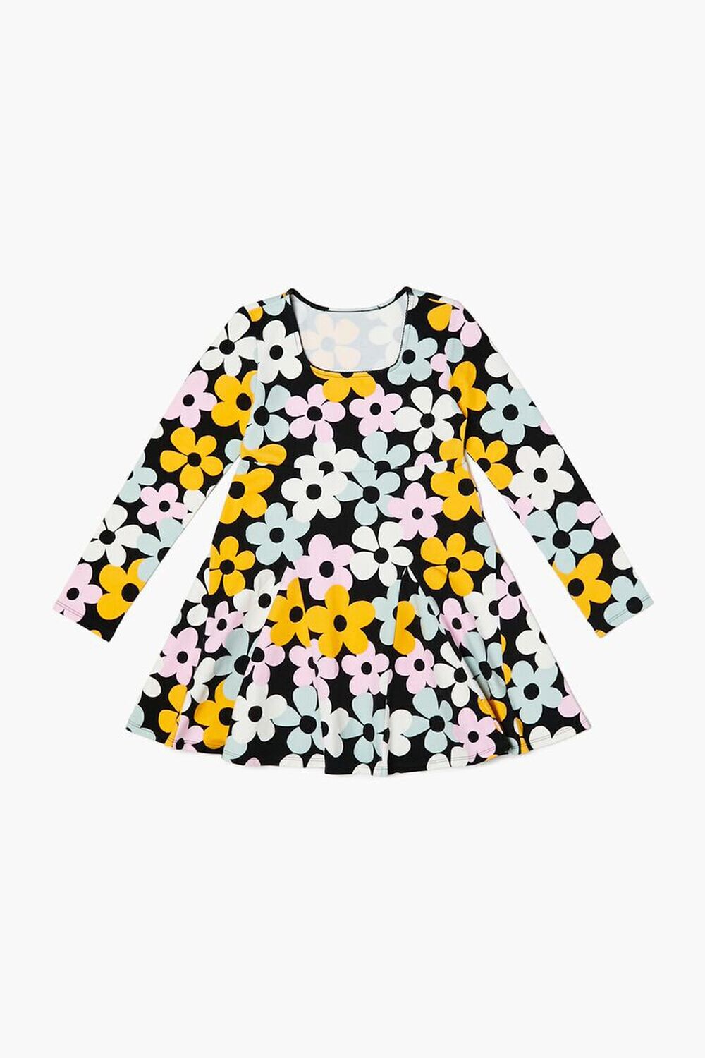 

Платье с цветочным принтом для девочек Forever 21, черный