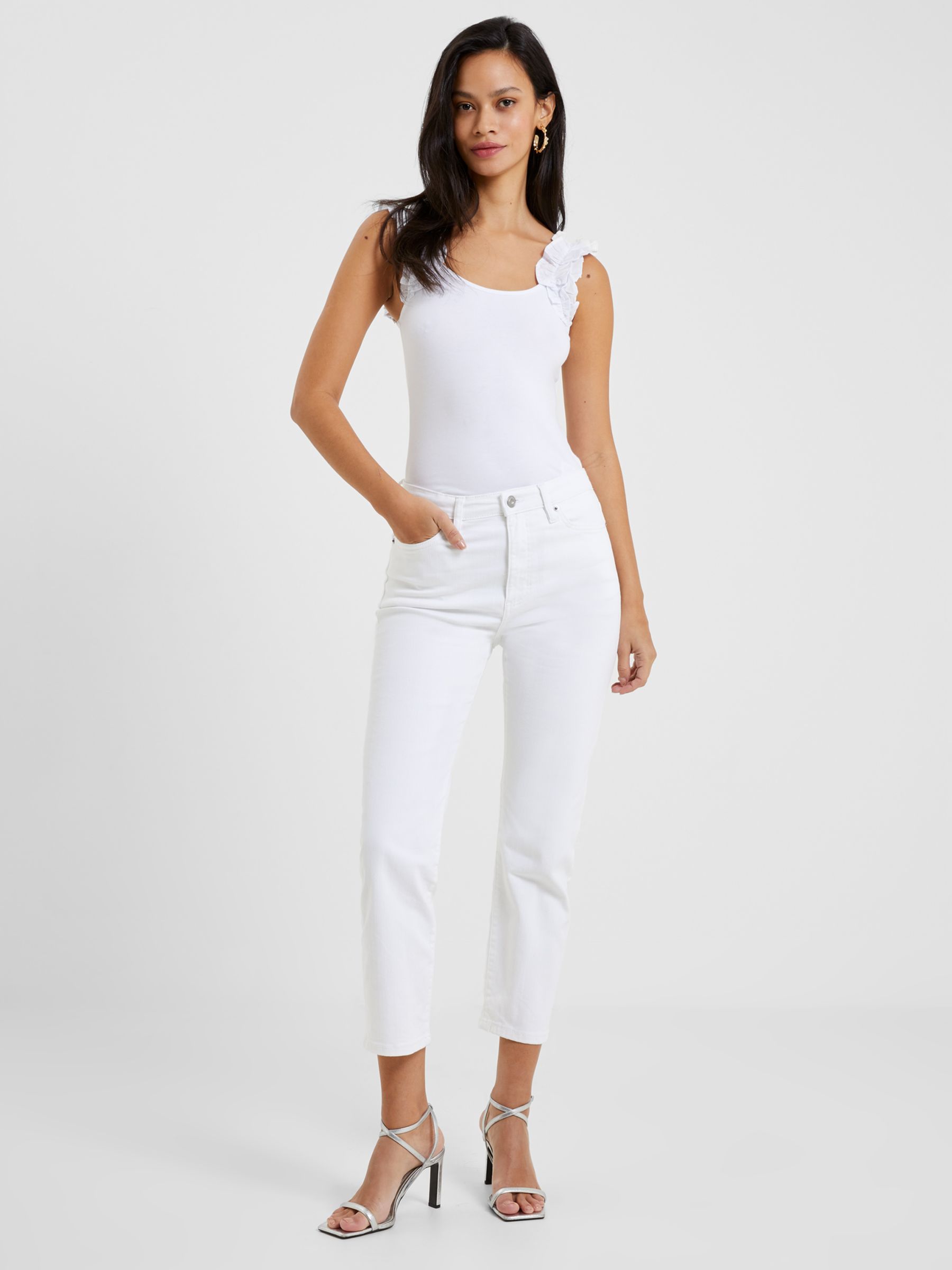 Укороченные джинсы-стрейч French Connection Conscious, белые jnby белые укороченные джинсы jnby