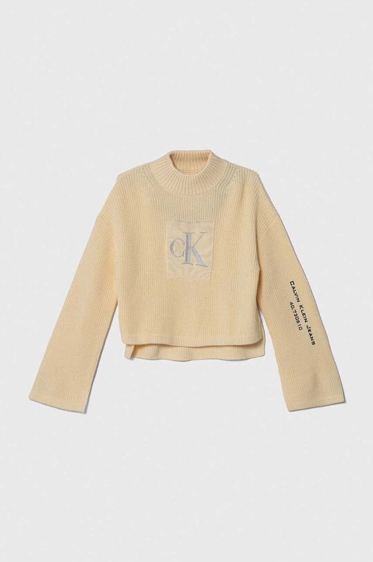 

Детский свитер Calvin Klein Jeans, бежевый