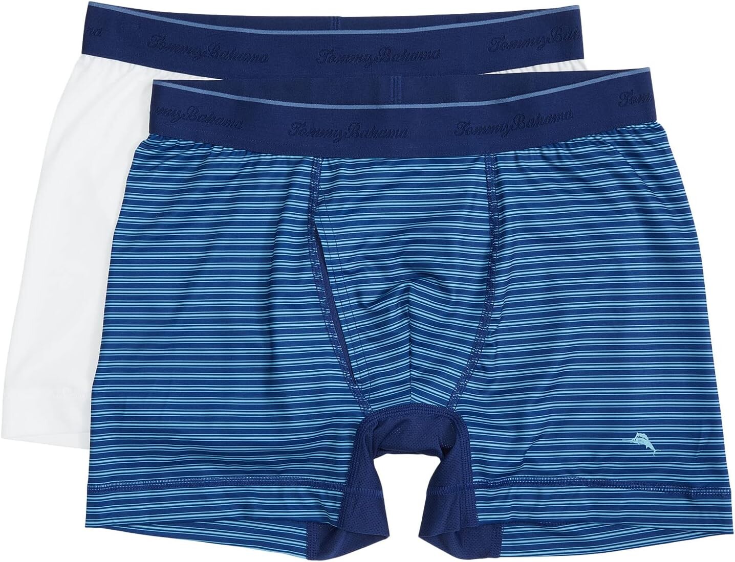 

Комплект из двух трусов-боксеров из сетчатой ​​ткани Tommy Bahama, цвет Blue/Navy Stripe