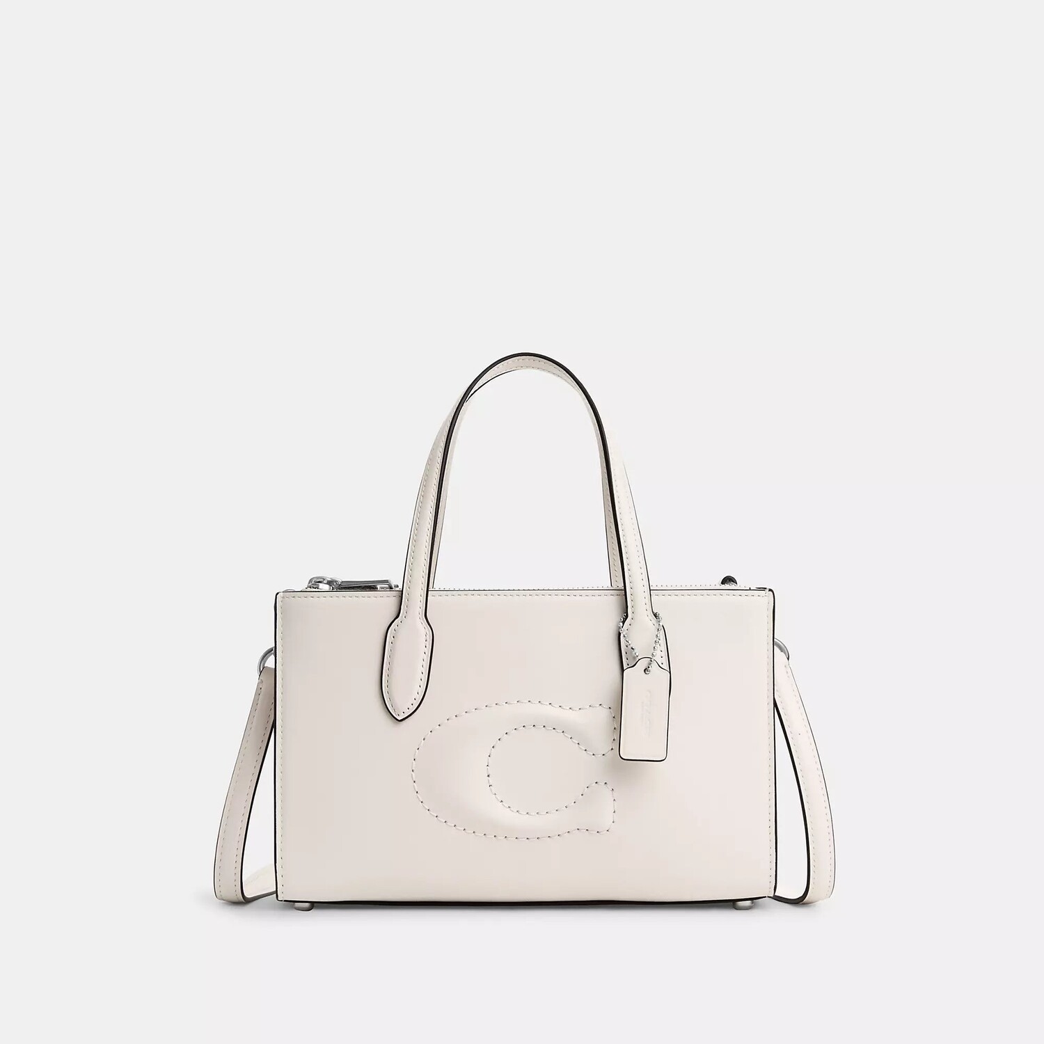 

Маленькая сумка-тоут Coach Outlet Nina, цвет Silver/Chalk