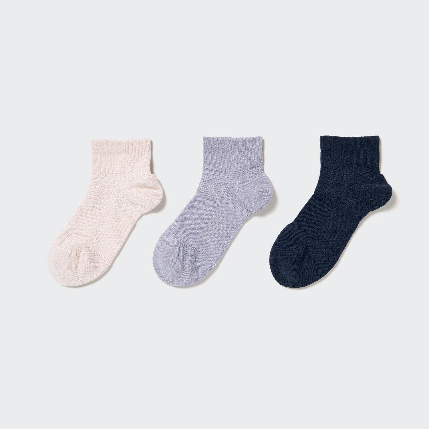 

Носки короткие (3 пары, спортивные, ворсовые) UNIQLO, естественный