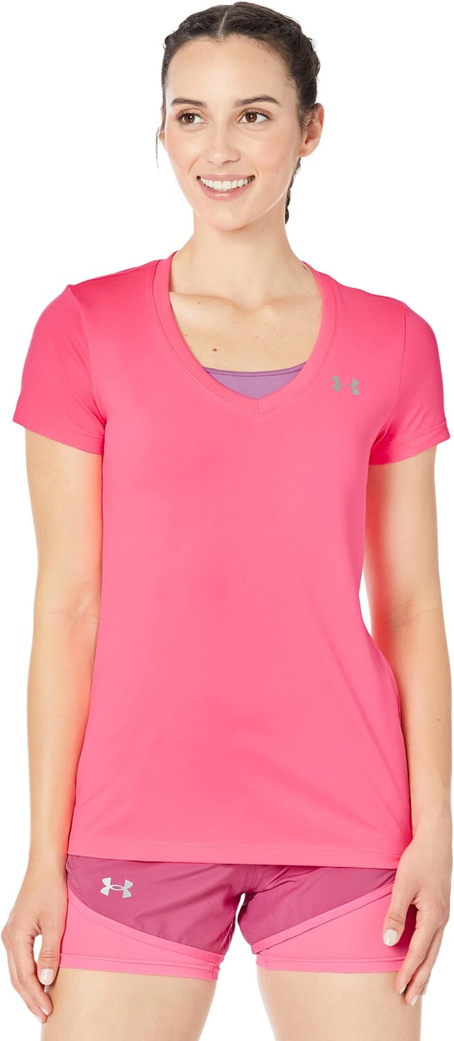 

UA Tech S/S - Твердый Under Armour, цвет Cerise/Metallic Silver