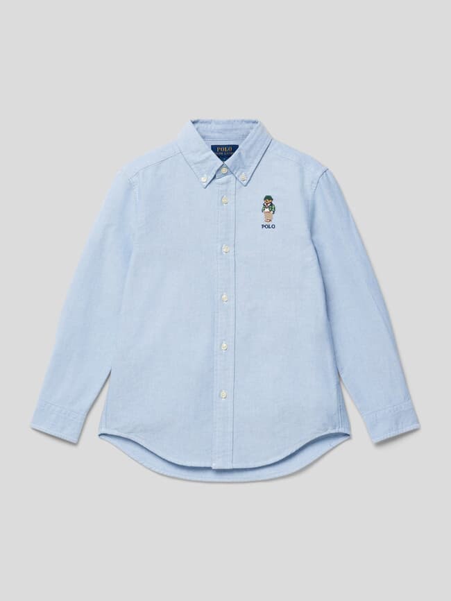 

Повседневная рубашка стандартного кроя с декоративной строчкой Polo Ralph Lauren, синий