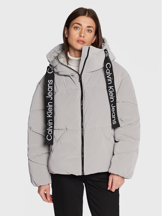 

Пуховик стандартного кроя Calvin Klein, серый
