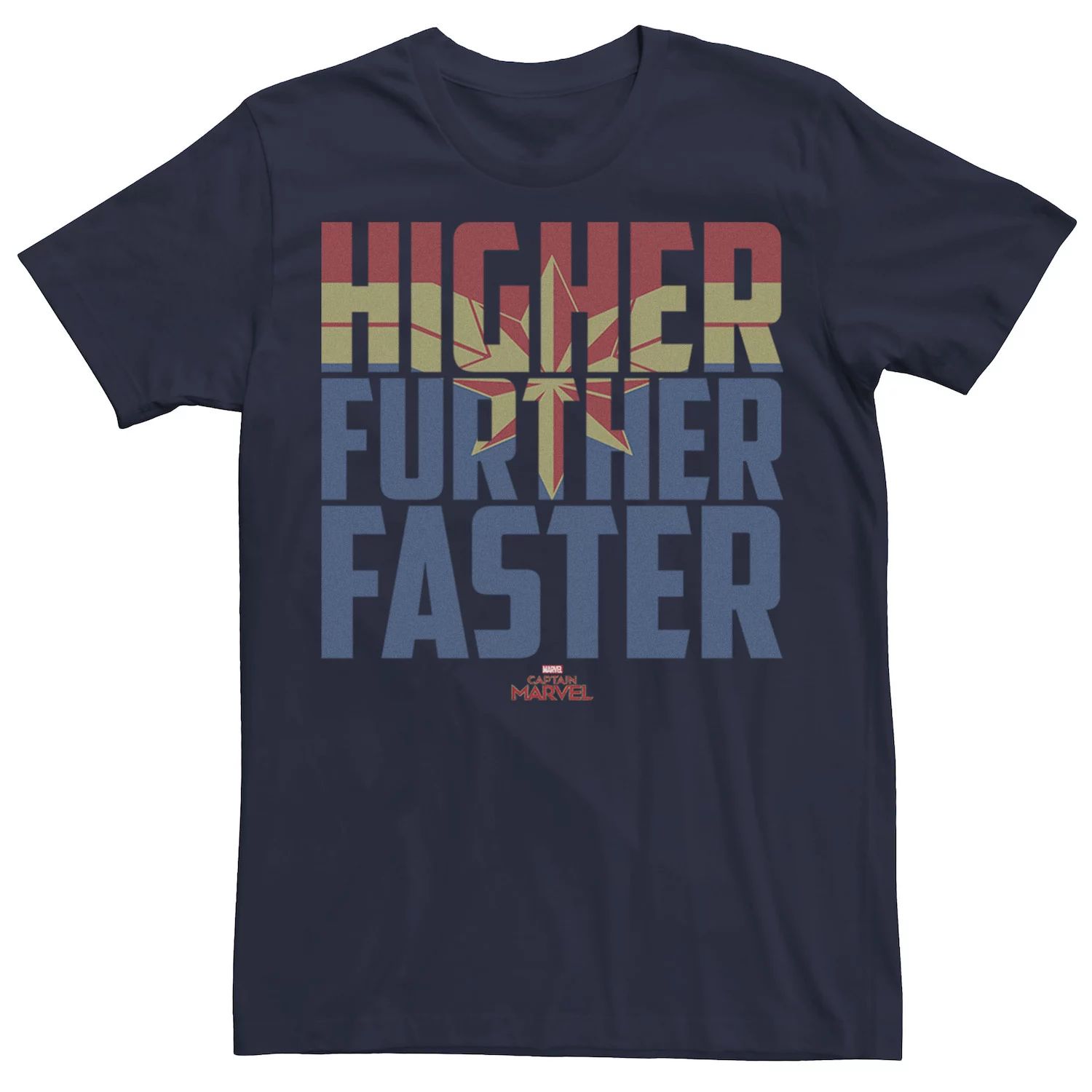 цена Мужская футболка с рисунком Captain Higher Faster Fill Marvel