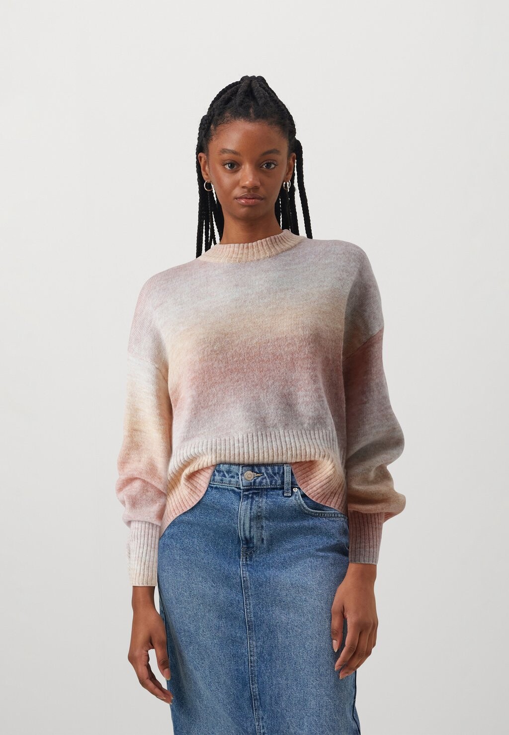 

Свитер Nmliva O Neck Noisy May, цвет flamingo pink/multi-coloured