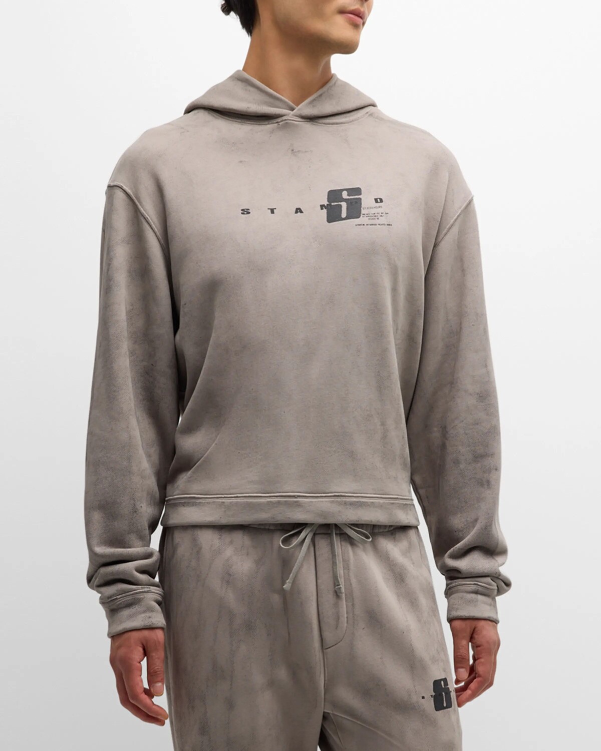 

Мужская укороченная толстовка Transit Splatter Stampd, цвет Cement