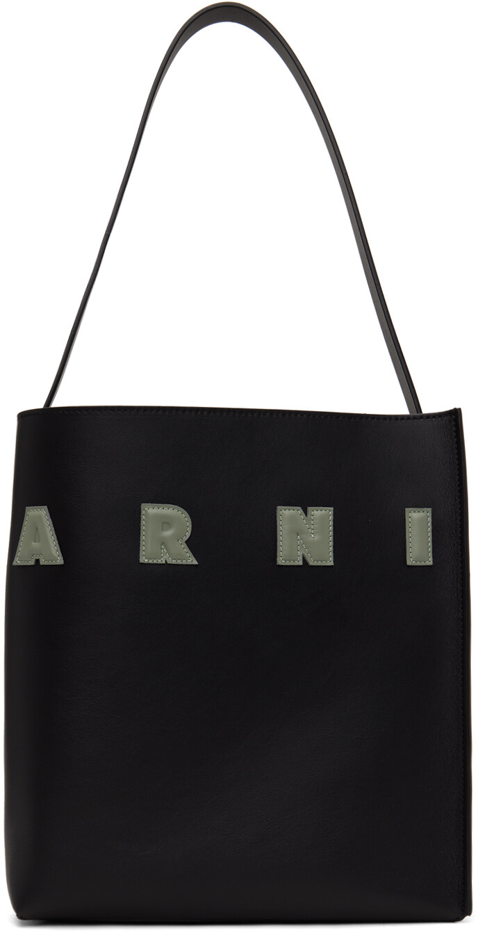 

Черная сумка-тоут Museo Marni, цвет Black/Steppe