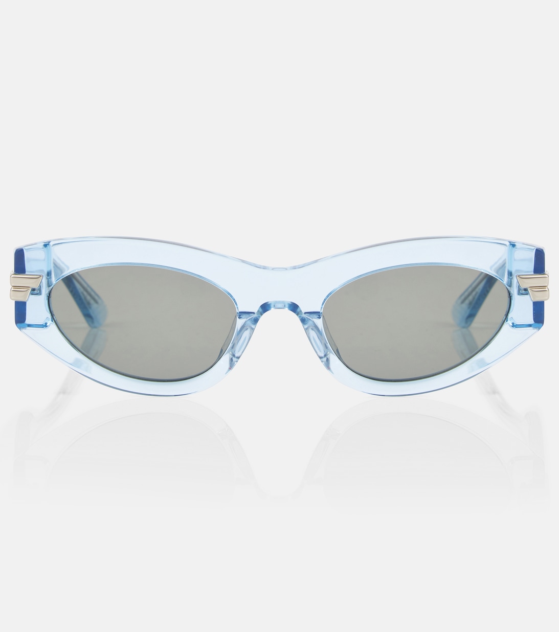 Классические овальные солнцезащитные очки Bottega Veneta, синий