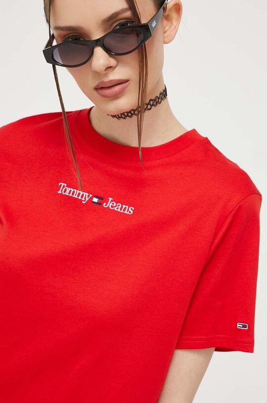 

Хлопковая футболка Tommy Jeans, красный