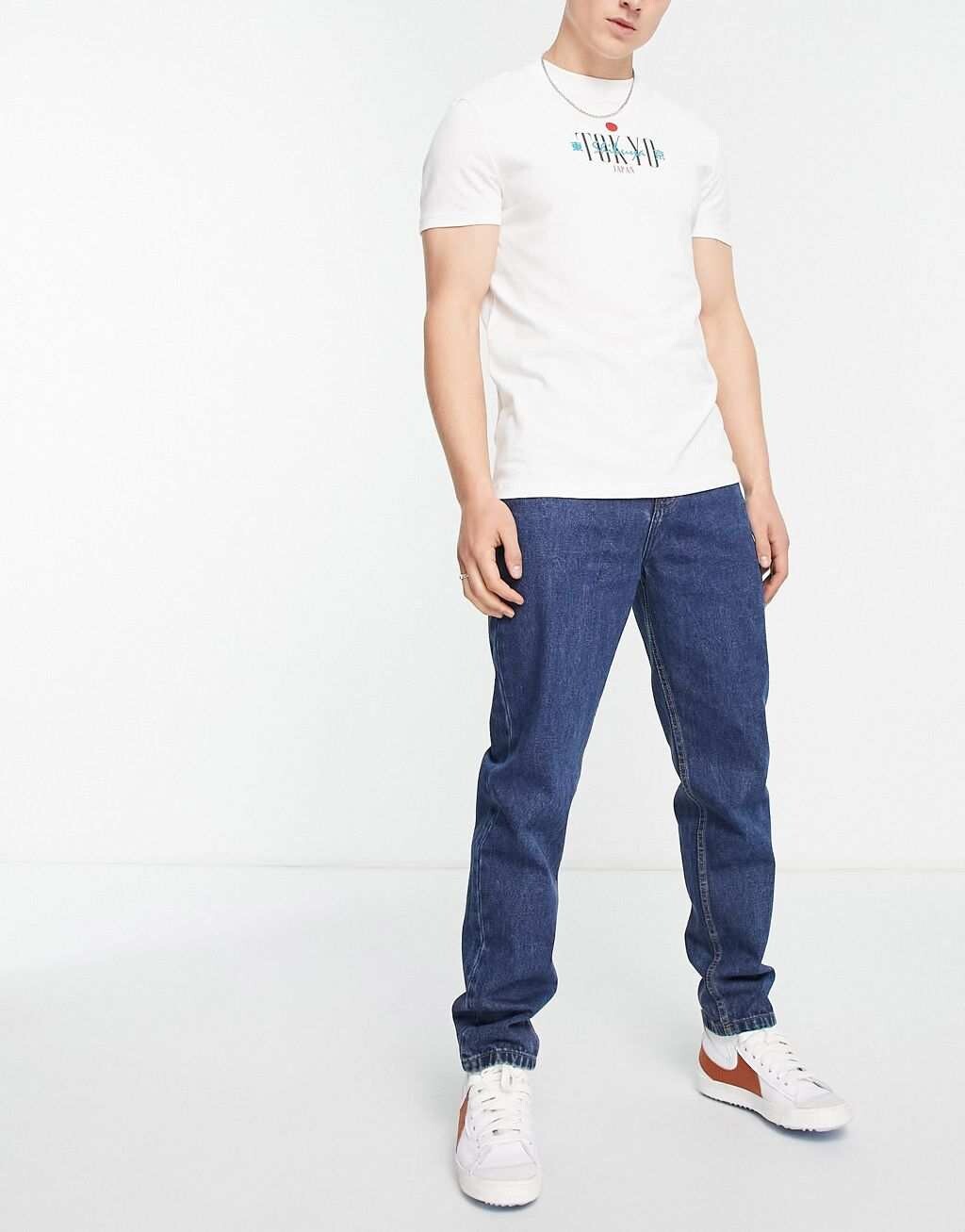 

Синие джинсы DTT Dad Fit