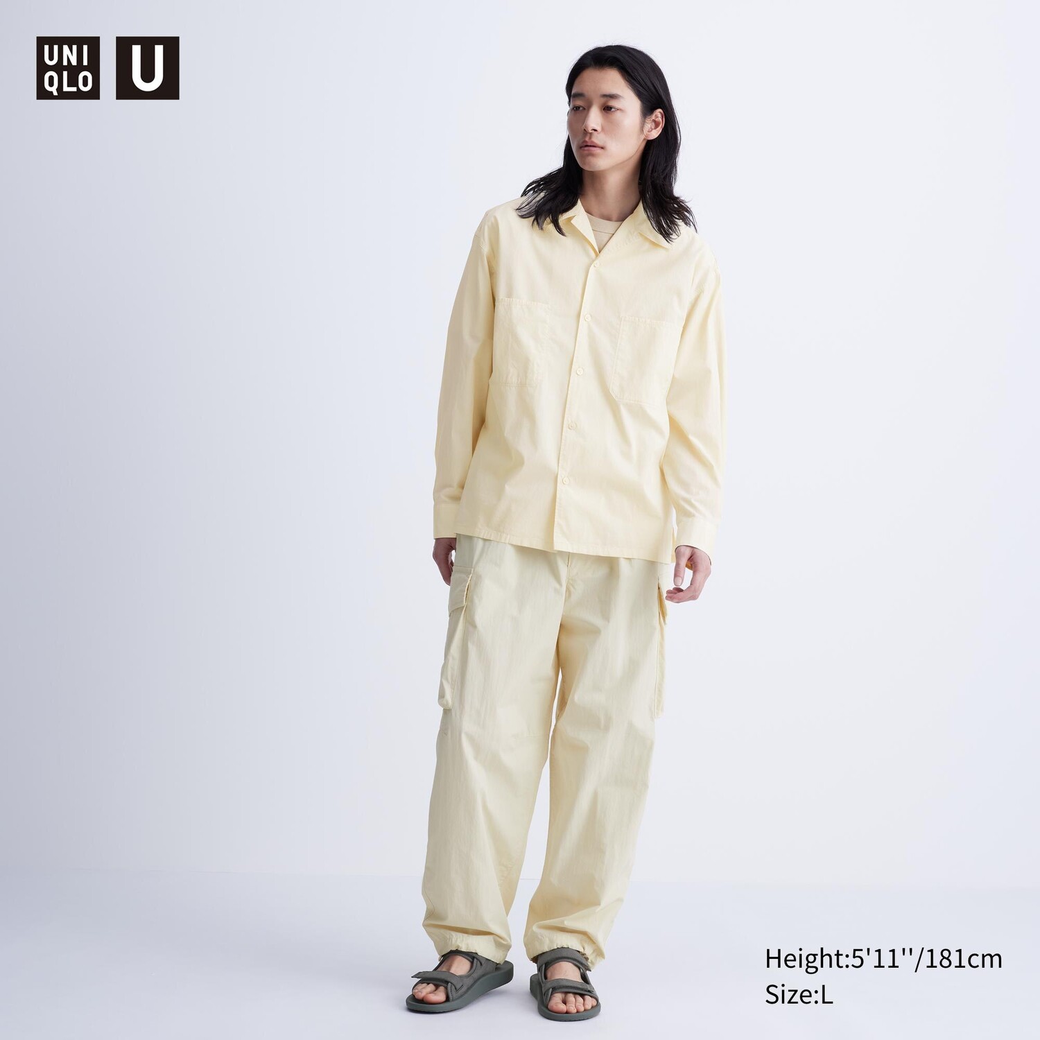 

Широкие брюки парашют UNIQLO, слоновая кость