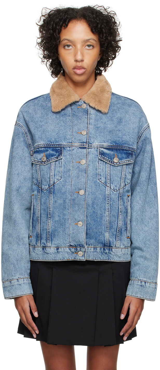 

Синяя джинсовая куртка на пуговицах Moschino Jeans, Синий