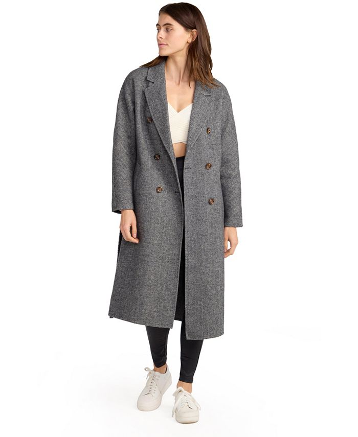 Женское стоящее пальто с поясом Belle & Bloom, серый