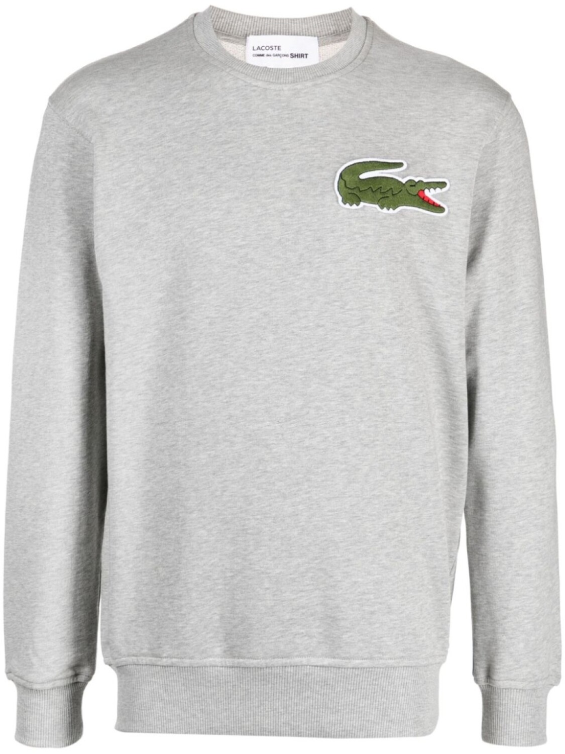

Comme Des Garçons Shirt толстовка с нашивкой-логотипом из коллаборации с Lacoste, серый