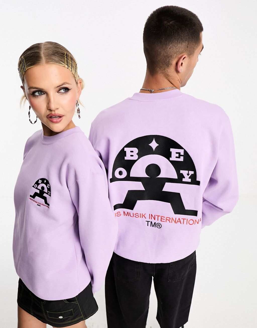 

Фиолетовый свитшот унисекс Obey haus musik