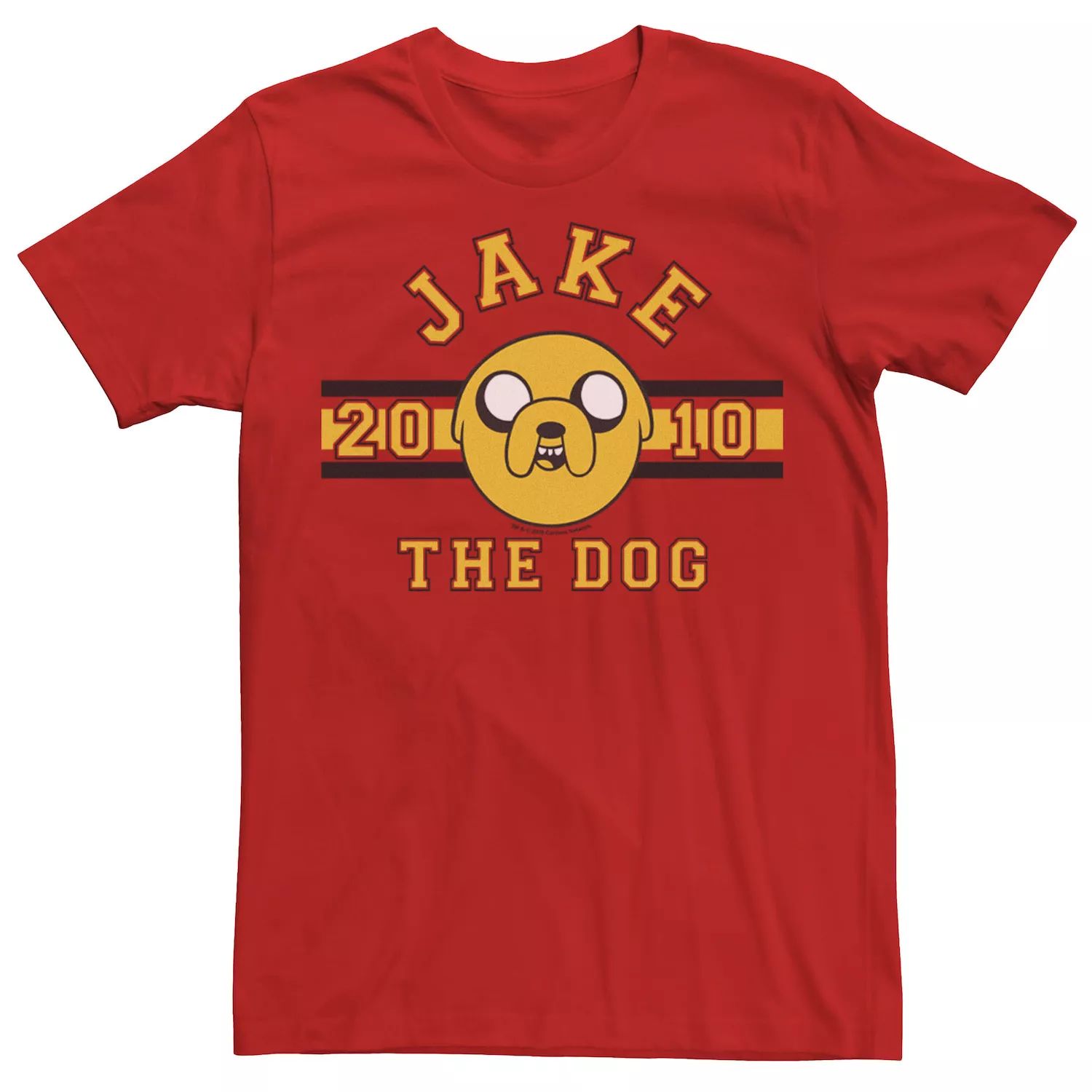 Мужская футболка с рисунком «Время приключений Джейк Пес 2010» Licensed Character, красный мужская футболка пес бульдог l красный