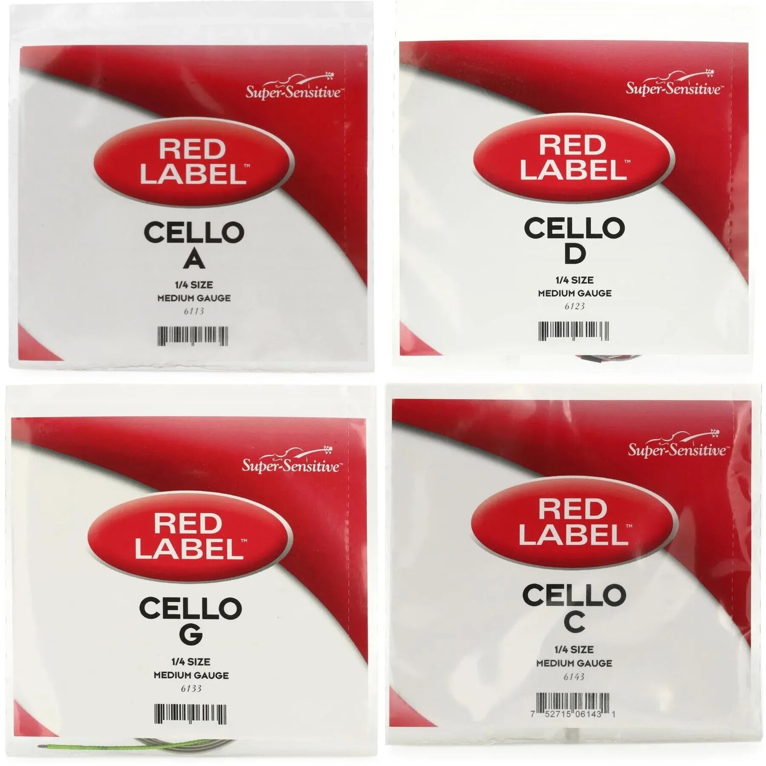 

Набор струн для виолончели Super-Sensitive 6113 Red Label — размер 1/4