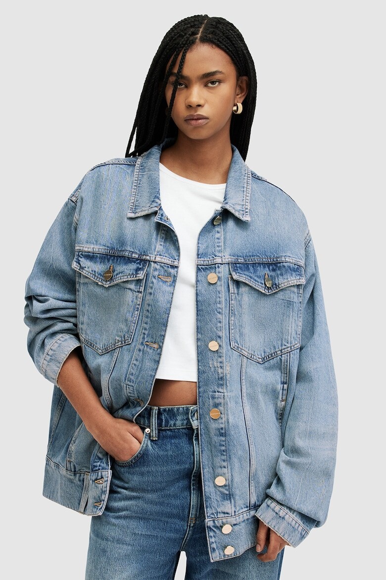 

Джинсовая куртка Willow с лиоцеллом и эффектом потертости Allsaints, синий