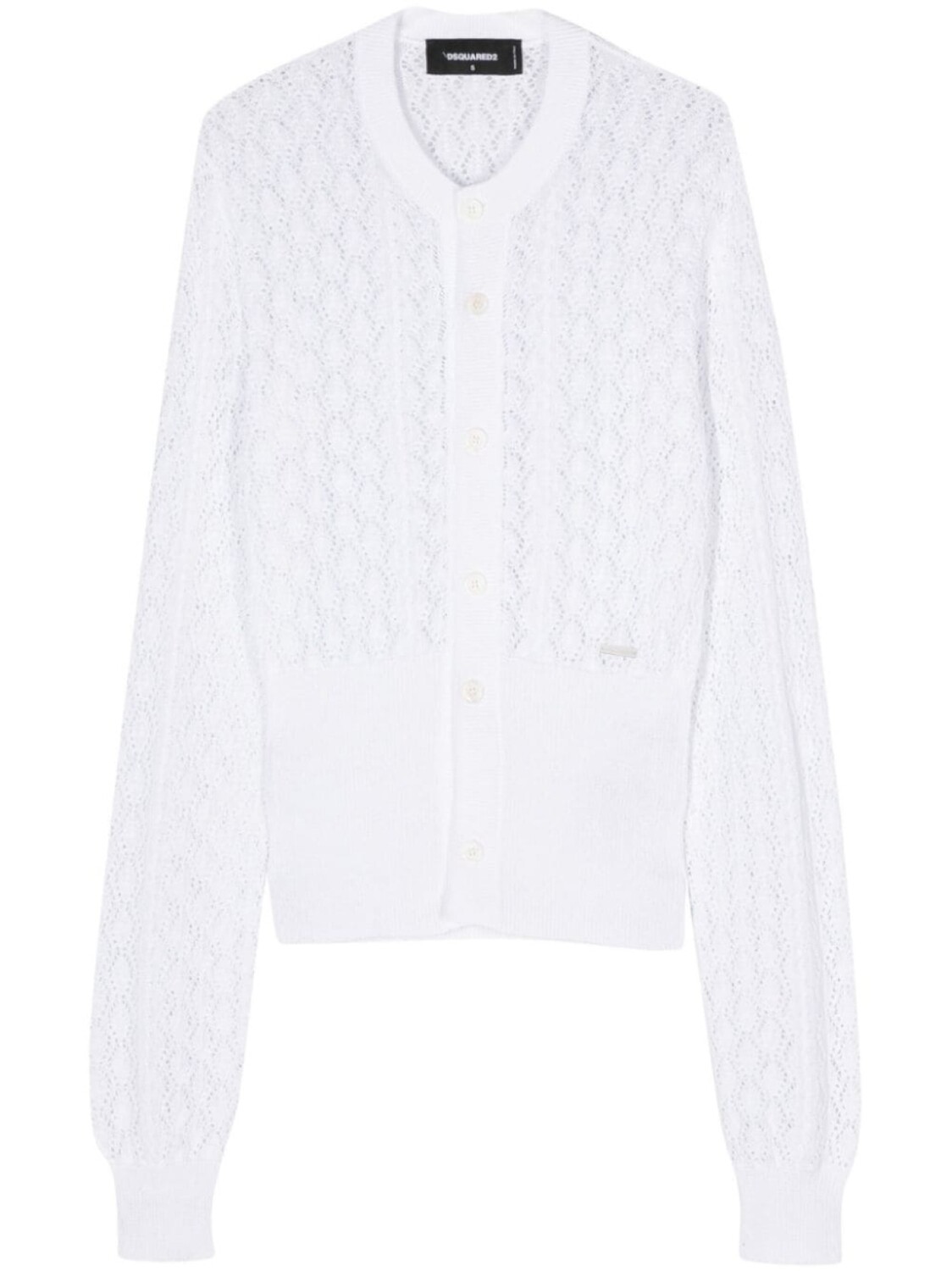 

Dsquared2 open-knit cotton cardigan, белый