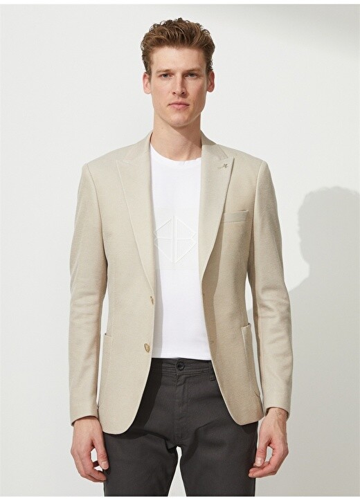 

Slim Fit Бежевая мужская куртка Altınyıldız Classic, Бежевый