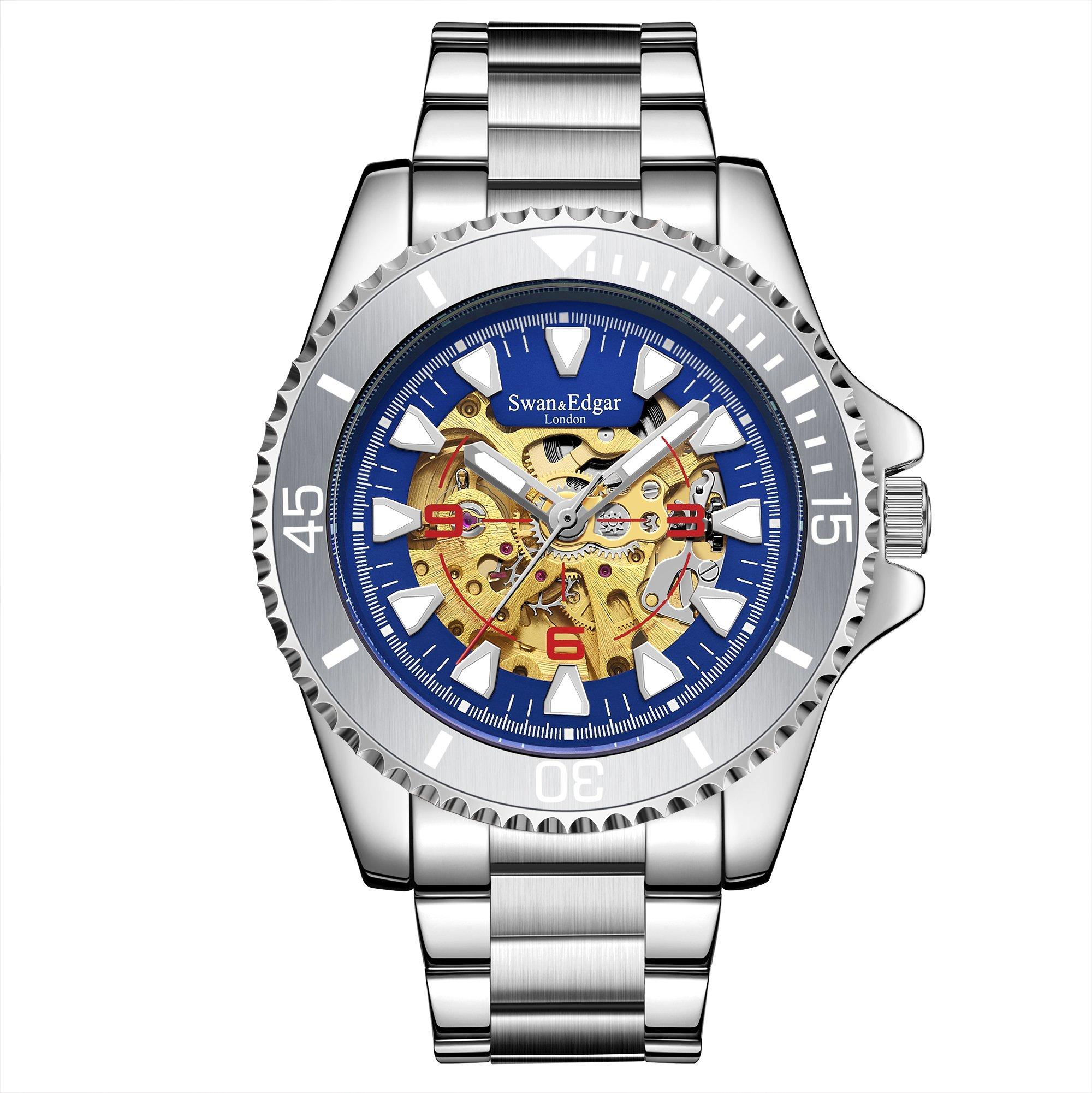 Современные автоматические часы со скелетом Swan & Edgar, серебро хронограф assembled limited edition dashboa anthony james цвет white