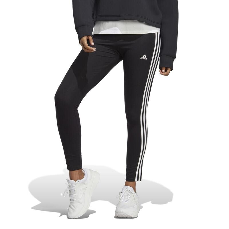 

Леггинсы Adidas женские с завышенной талией - FW 3S черно/белые