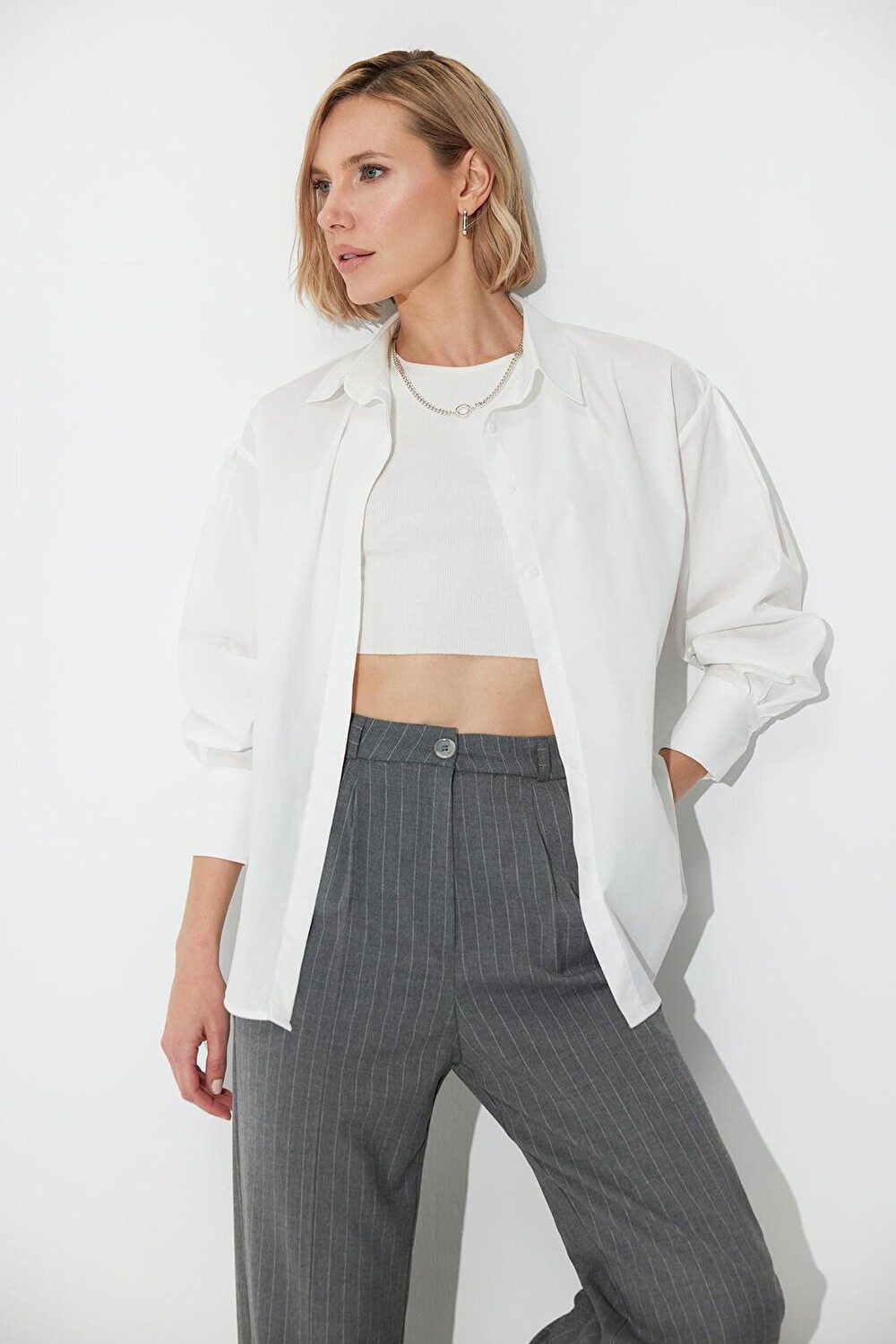 

Белая рубашка из поплина SS23G4739BE Sherin