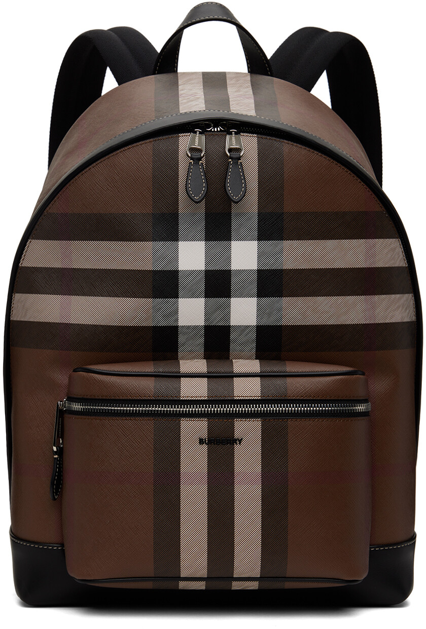 

Коричневый рюкзак в клетку Burberry