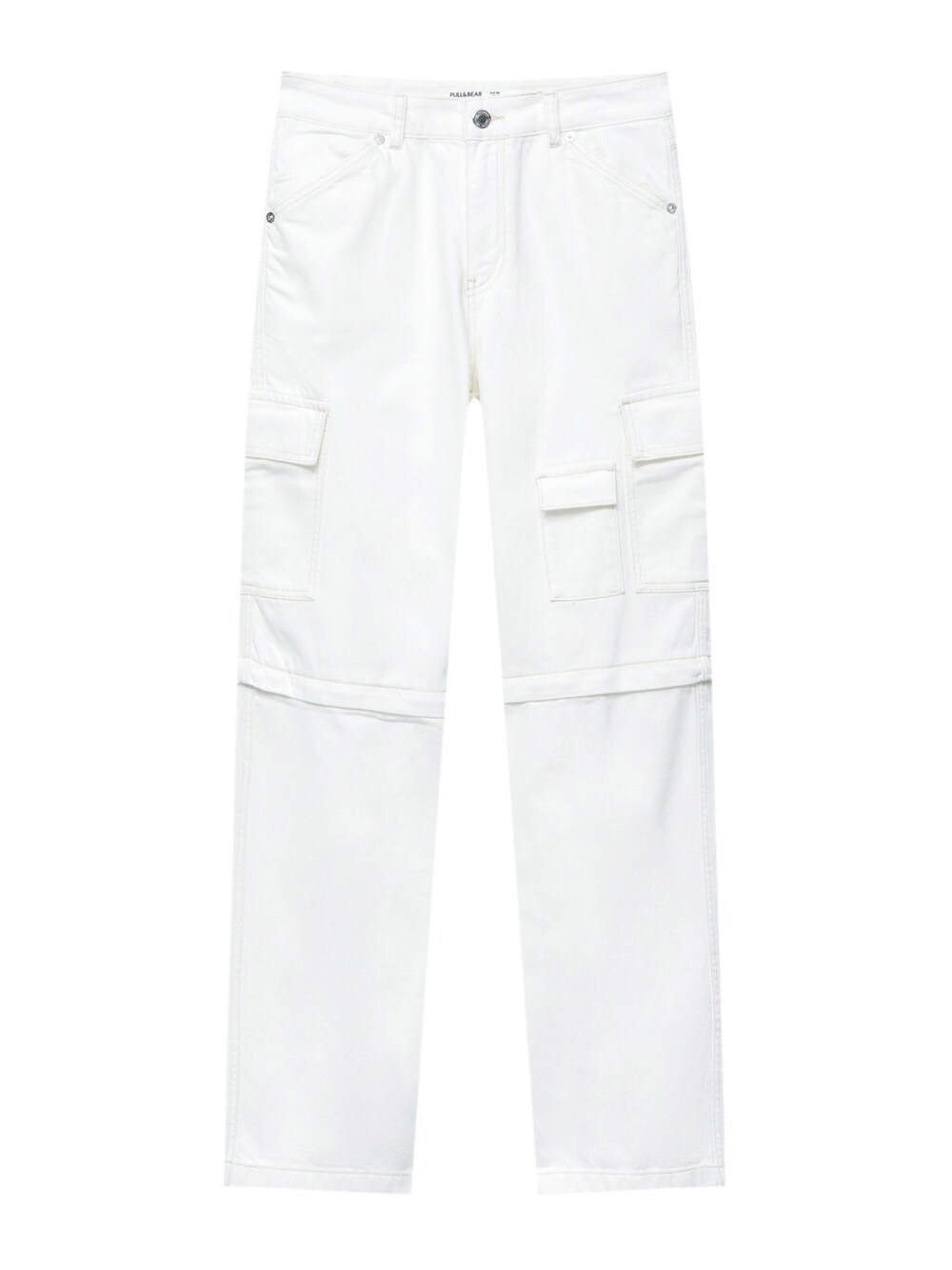 Широкие джинсы-карго Pull&Bear, белый широкие джинсы карго pull