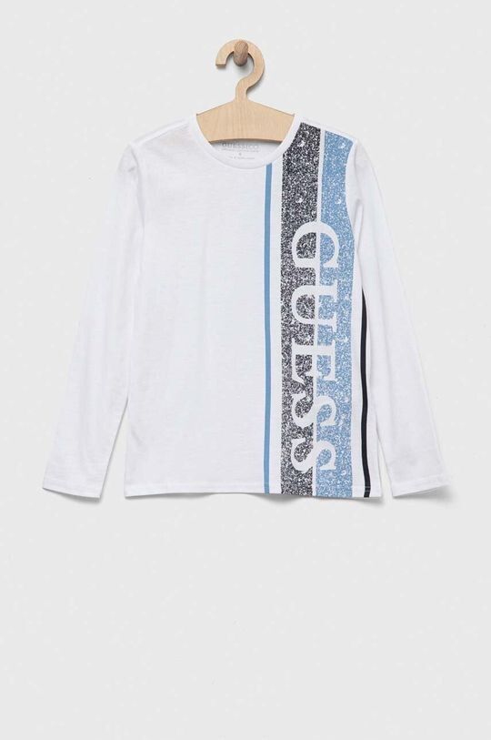 

Хлопковая рубашка с длинными рукавами для мальчиков и девочек Guess, белый