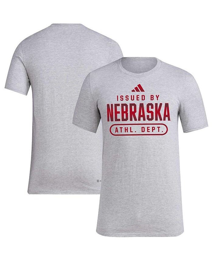 

Мужская футболка Heather Grey Nebraska Huskers AEROREADY Pregame adidas, серый