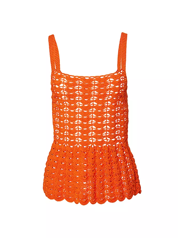 Топ с баской крючком Carolina Herrera, цвет papaya
