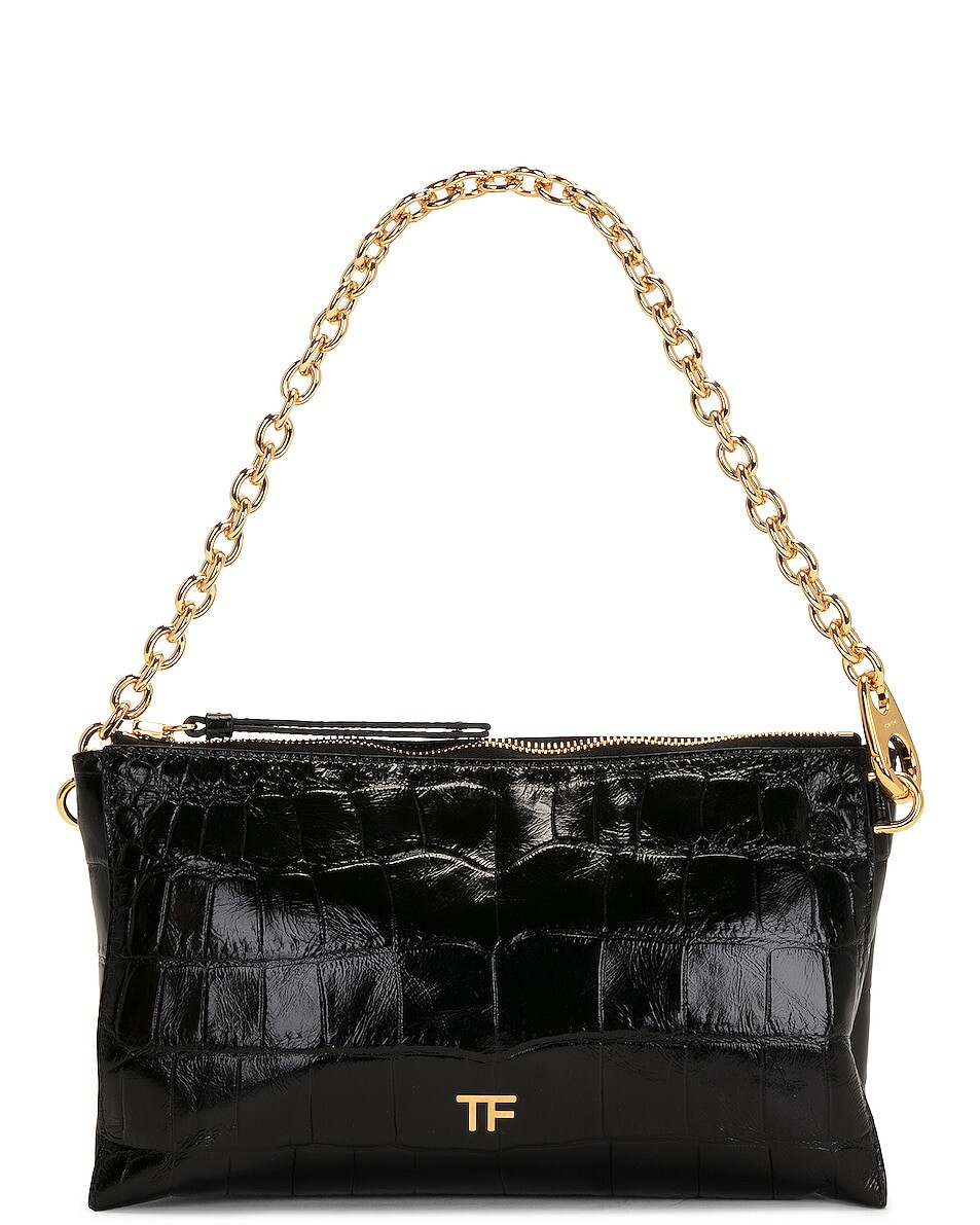 

Сумка Tom Ford Croc Stamped Carine Clutch, черный