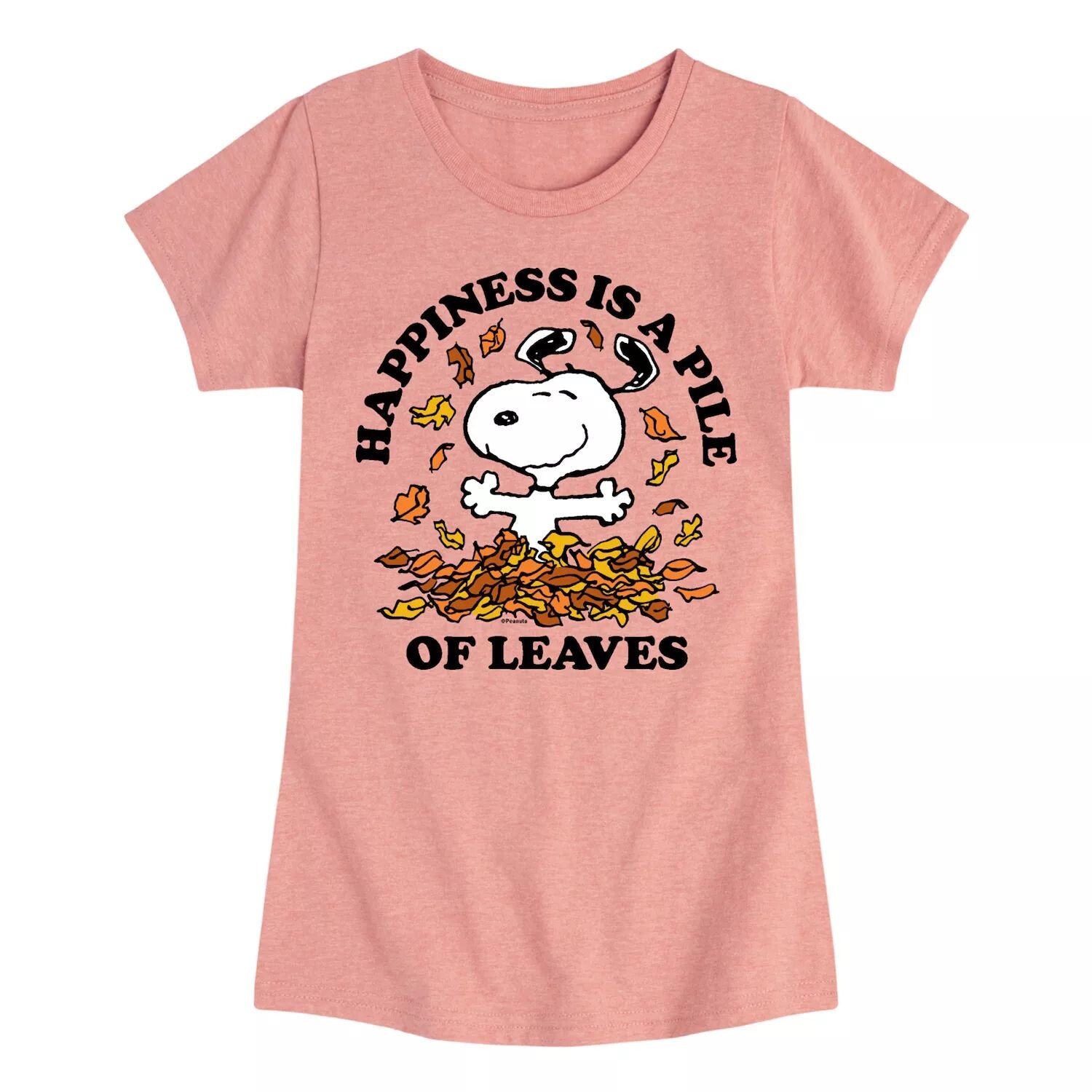

Футболка с рисунком Peanuts Snoopy Pile Leaves для девочек 7–16 лет Licensed Character, розовый