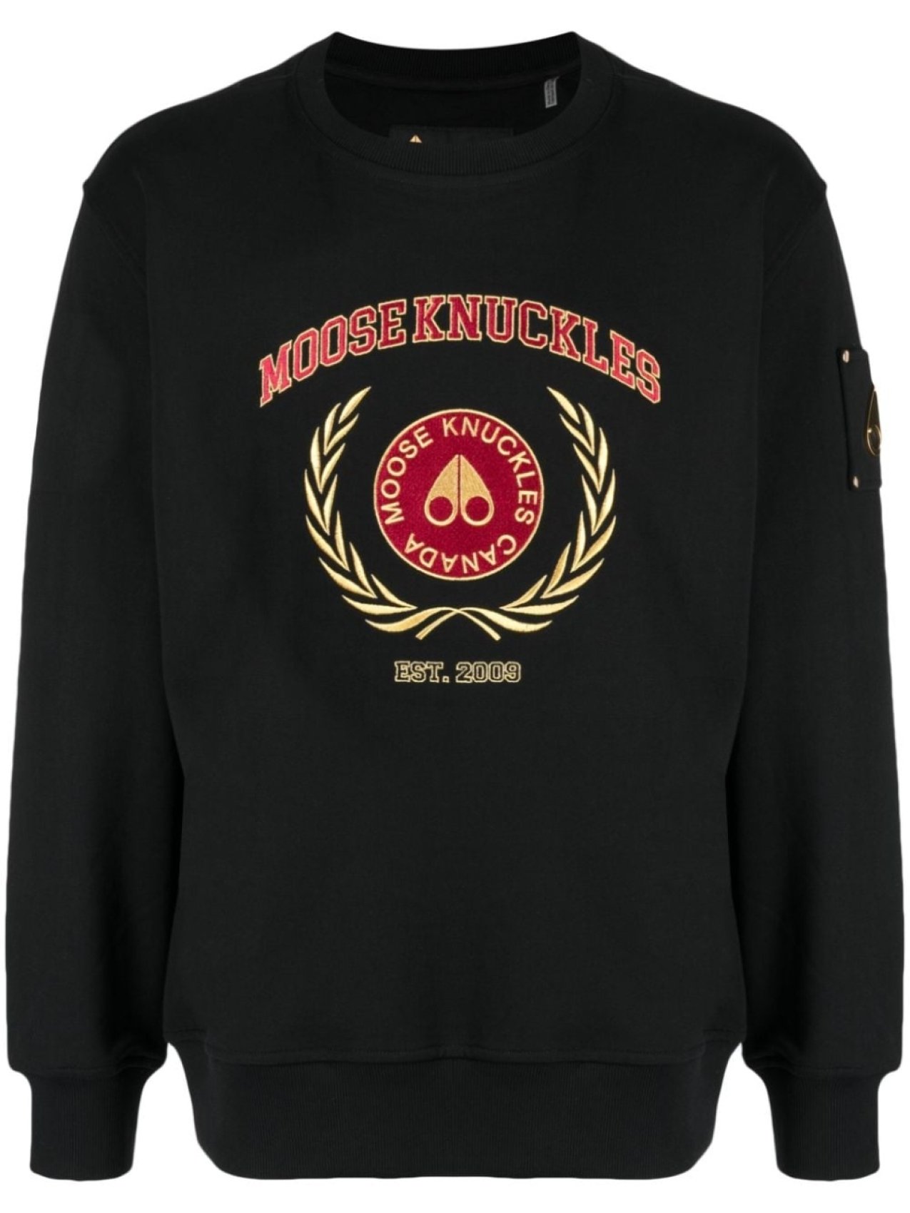 

Moose Knuckles толстовка с вышитым логотипом, черный