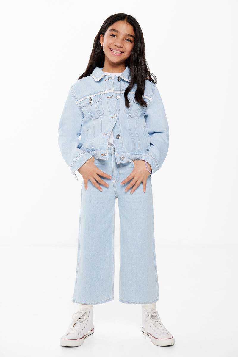 цена Джинсовые брюки-кюлоты для девочки Springfield Kids, светло-синий