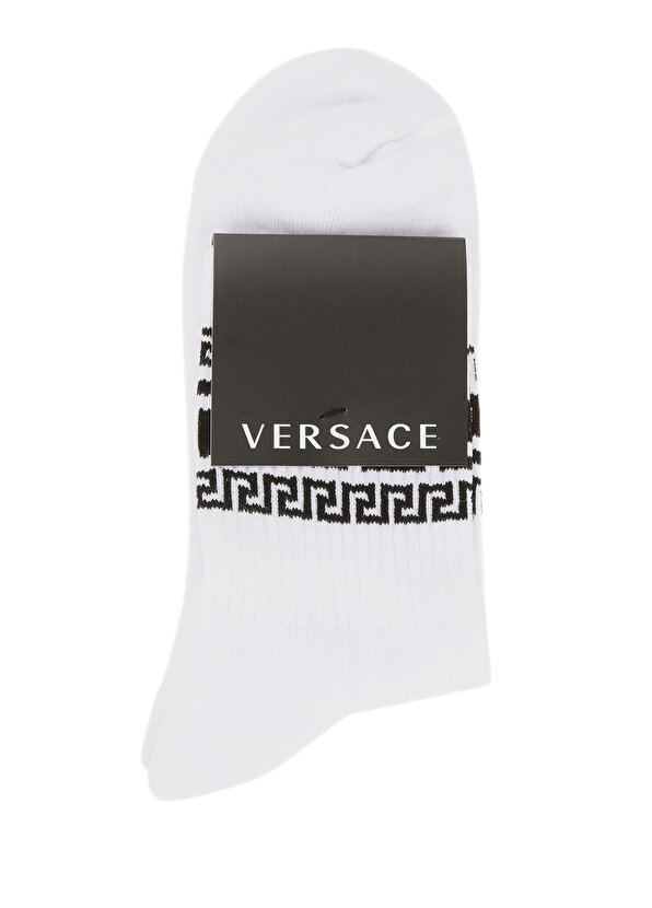 

Белые женские носки из жаккарда с логотипом Versace