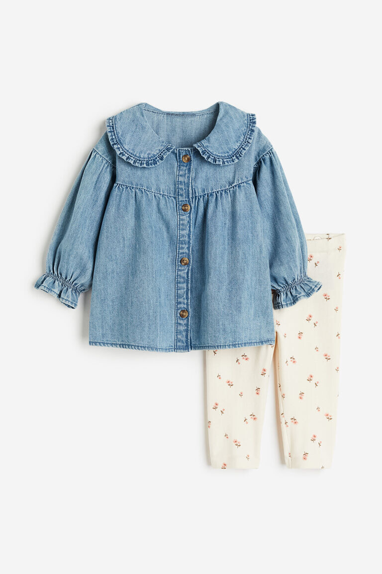 

Комплект из 2х блузки и леггинсов H&M, синий