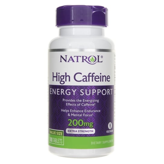 Natrol, Высокий кофеин 200 мг, 100 таблеток
