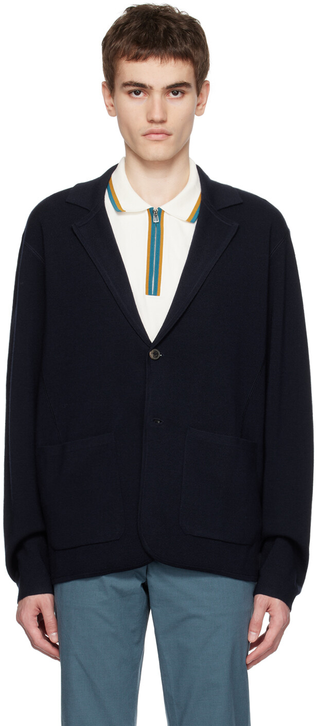

Темно-синий блейзер с лацканами Paul Smith